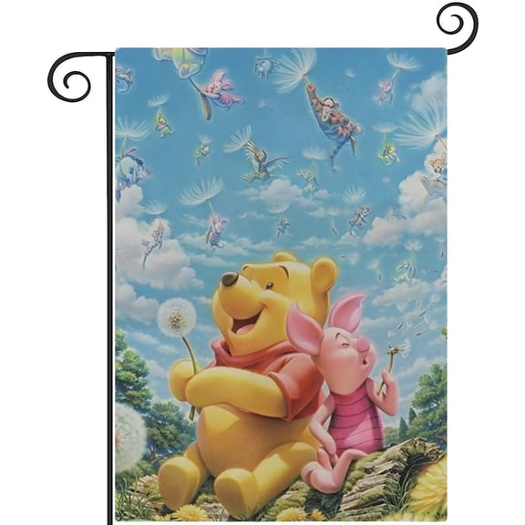Winnie the Pooh-themed Garden Flag. Perfect gift for fans, friends, and family members, and suitable for outdoor activities, party decorations11''x18''
