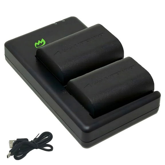 Replacement for Canon EOS R6 Battery (2-Pack, 2400mAh) and Dual Charger
