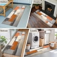 thumbnail image 6 of Burnt Orange Grey Area Rugs 2x6 for Kitchen Runner Rug, Oil Painting Modern Abstract Art Non Slip Washable Rug Runner, Low Pile Indoor Floor Carpet Mat Bathroom Rugs for Bedroom, Kids Room, 6 of 9
