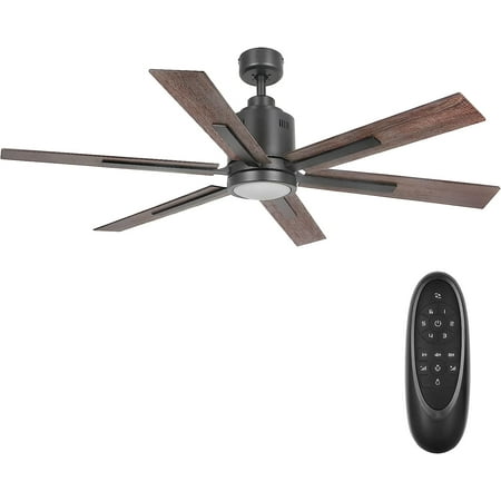 

60 Inch DC Motor Farmhouse Ceiling with Lights(3000K) Remote Control Reversible Motor and Blades ETL Listed Industrial Indoor for Kitchen Bedroom Room Basement Black