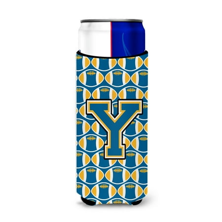 

Carolines Treasures CJ1077-YMUK Letter Y Football Blue and Gold Ultra Beverage Insulators for slim cans Slim Can