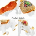 thumbnail image 5 of Fovewise Hand Painted Enamel Elephant Trinket Box Hinged Jewelry Box Unique Mini Ring Necklace Jewelry Organizer Collectible Animal Figurine Keepsake Home Decor White, 5 of 8