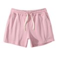 thumbnail image 6 of SDNall Men Solid Cotton Three-point Pants Sports Elastic Mid-waist Lace-up Shorts, 6 of 9