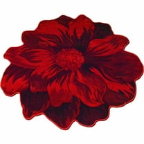 Flowers Rug Design 305 - 5'3"x5'3" Round, Red