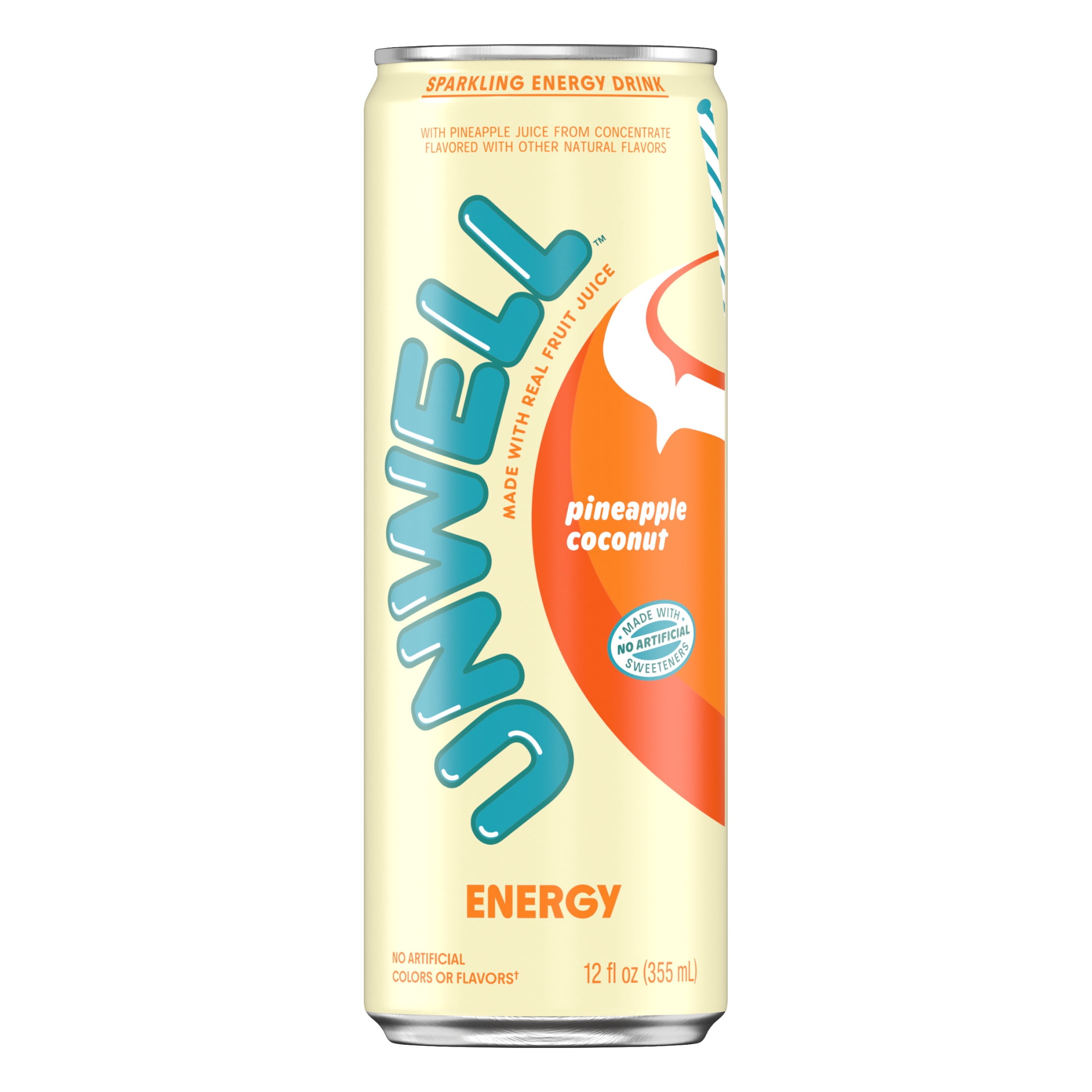 Unwell Sparkling Energy Drink, Electrolytes & Real Fruit Juice – Pineapple Coconut 12 fl oz