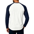 thumbnail image 5 of IAJDKMEK Men's Henley Long Sleeve Shirts - Color Block Raglan Design Casual Top for Men with Soft Feel,Navy L, 5 of 7