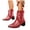 Red, variant on Cowboy Boots for Women Pointed Toe Embroidery Cowgiel Boots Stacked Heel Booties