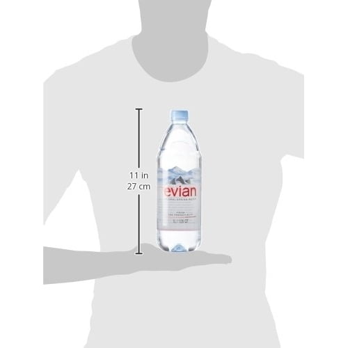 Evian Natural Spring Water, 1 L, 12 Count