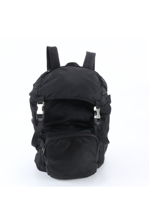 Pre-Owned Prada Tessuto Nylon Triangle Logo Backpack/Shoulder Bag/Handbag, Black, Men's