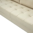 thumbnail image 6 of 82" Genuine Leather Sofa with Wooden Legs, 3 Seat Sofa with Armrests, Solid Wood Frame Sofa for Living Room, Office, or Bedroom-BGD, 6 of 8