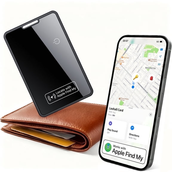 Btootos Air Tag Card, ​​Wireless Charging​​ Wallet Tracker Card, Smart Bluetooth Tracker Work with Apple Find My (iOS Only), Item Finder Locator for Key, Luggage, Suitcase, Passport