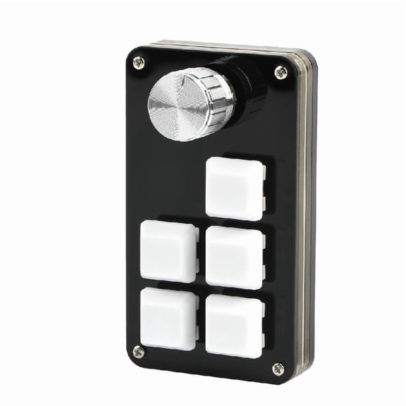 Mini Macropad RGB Programmable Macro Keyboard 1 Knob 5 Keys Gaming Keyboard