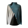 thumbnail image 4 of Moda mujer casual manga larga o-cuello patchwork señoras tops sudaderas Fridja  fhghd985, 4 of 5