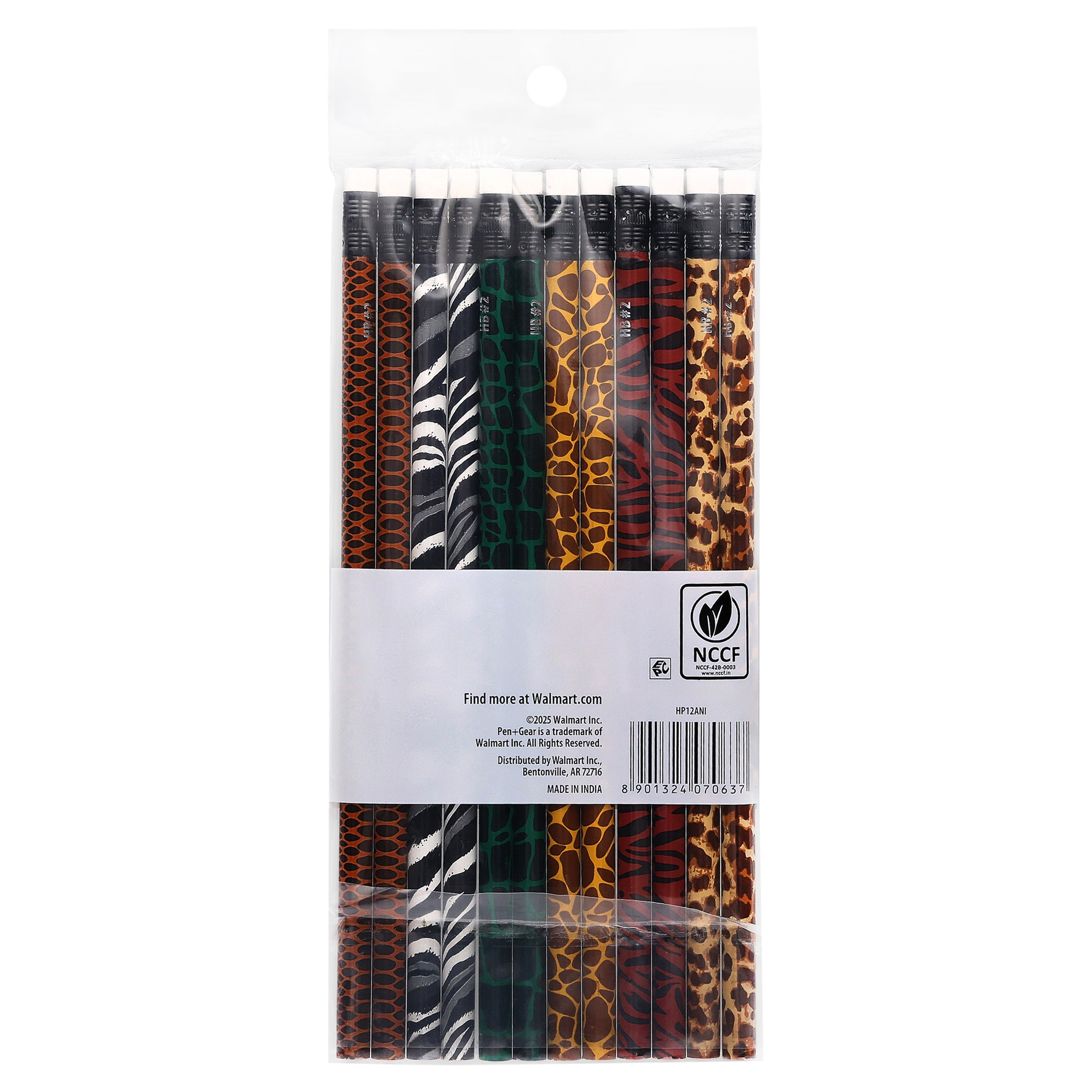 Lápices de Madera Pen+Gear con Estampado Animal, #2 HB, Multicolor, 12 Piezas 6