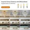 thumbnail image 6 of Contemporary Gold Crystal Chandelier 5 Tier Round Semi Flush Mount Luxury Ceiling Light Fixture for Living Room, Dining Room Bedroom Hallway Elegant Design with High-Quality Metal Frame and K9 Crystal, 6 of 7