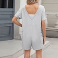 thumbnail image 5 of Kaemgyyd Jumpsuits for Women Loose Fit Wide Leg Ribbed Shorts Rompers with Pockets Casual V Neck Onesie Clothes Trendy Outfit, 5 of 7
