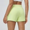 thumbnail image 5 of MIXUE Shorts For Women Summer Solid Color Elastic High Waist Casual With Pockets Shorts Activewear,Green,M, 5 of 5