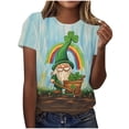 thumbnail image 2 of Ounisa St Patty's Day Shirt Women 2025 Casual Plus Size Short Sleeve Irish Clover Shirts Funny Saint Patrick's Tunic Tops, 2 of 6