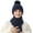 Navy Hat, variant on HAPIMO Pom Pom Cable Knit Scarf Set Warm Stylish Hat for Winter Casual Wear Black M