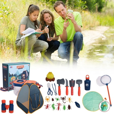 Jouets de camping pour enfants, tente avec jouets de nourriture et  accessoires de jeux de simulation de cuisine, équipement de camping, maison  de jeu 16 pièces