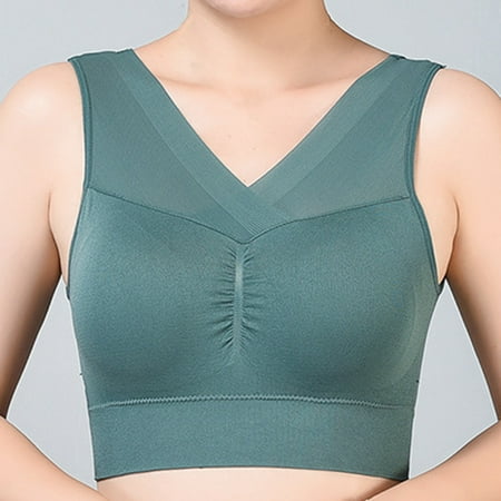 Pavied Wireless Bras Seamless Bras Backless Bra Women s Comfortable And Thin Summer Bra Beautiful Back Tank Top No Steel Ring Bra Full Coverage Bras Womens Bras Army Green 2XL