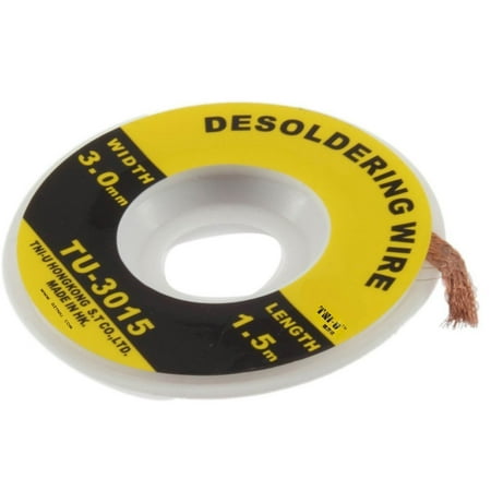 Three Wick Glass - Security 5 ft. 3 mm Desoldering Braid Solder Remover Wick TNI-U new