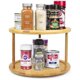 image 3 of Greenco Premium Bamboo 2 Tier Lazy Susan Turntable for Cabinet - 2 Tier Design, 360-degree Turntable Spices Organizer