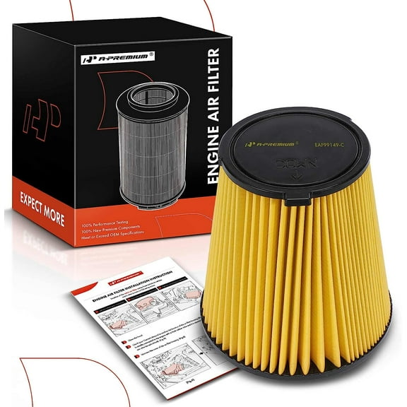 A-Premium Front Engine Air Filter Compatible with Ford Mustang 2010-2012 5.4L, 2013 5.8L, 2014 5.8L, Replace# AR3Z9601A
