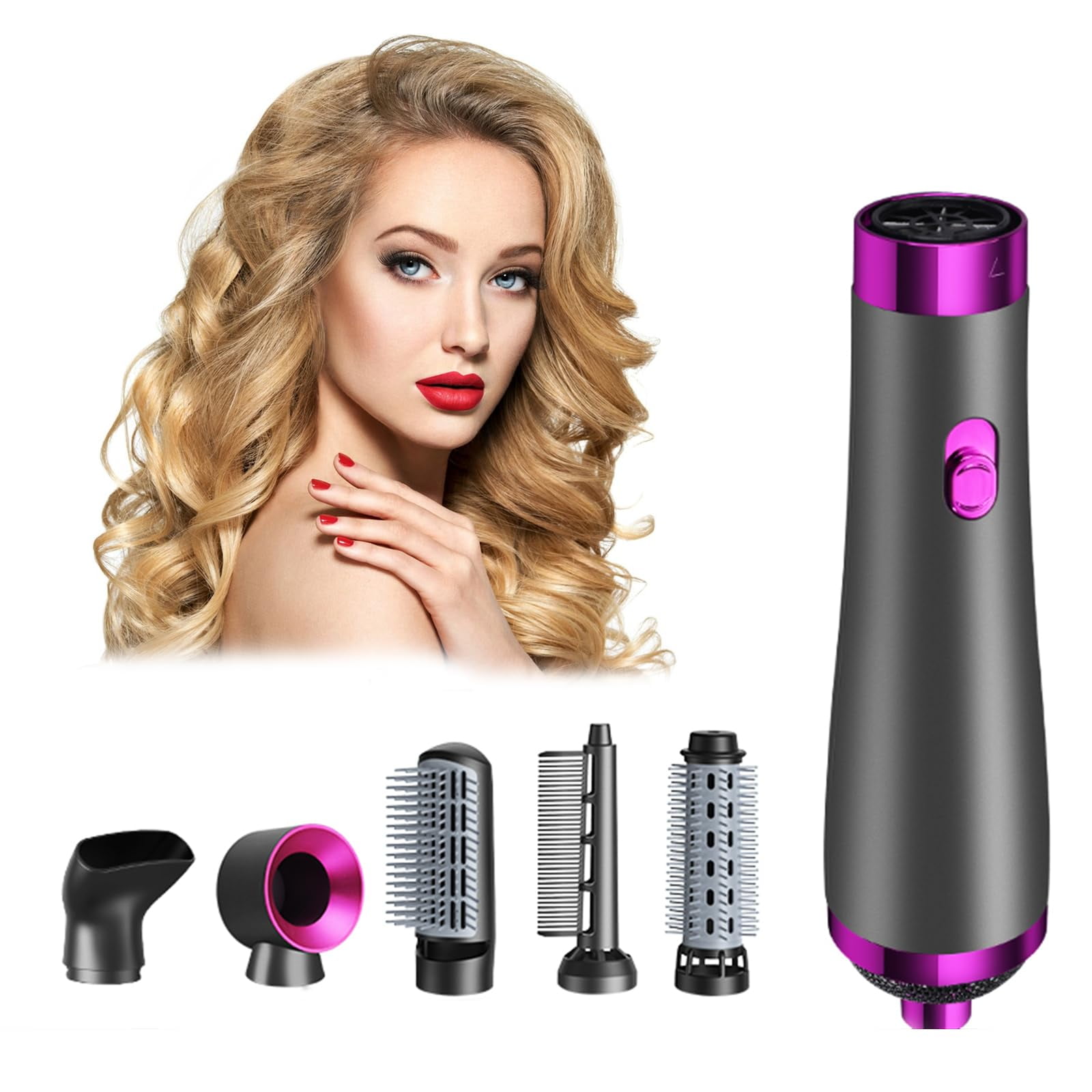 5in1 Hair Blower Brush Hairdryer Detachable Interchangeable Hot