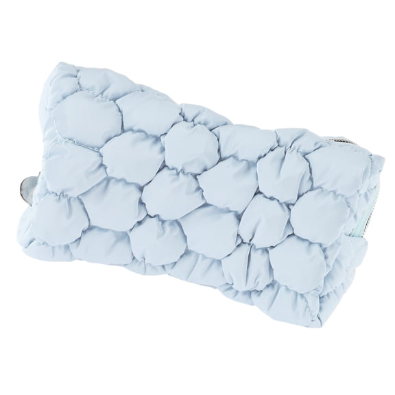 Vocoste 1 Pc Women Portable Bubble Cloud Style Makeup Bag for Travel Vacation Gym Blue Cotton