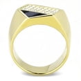 thumbnail image 3 of Anillo Color Oro Para Hombres de Acero Inoxidable Hexagono Artistico Negro Diamantes, 3 of 4