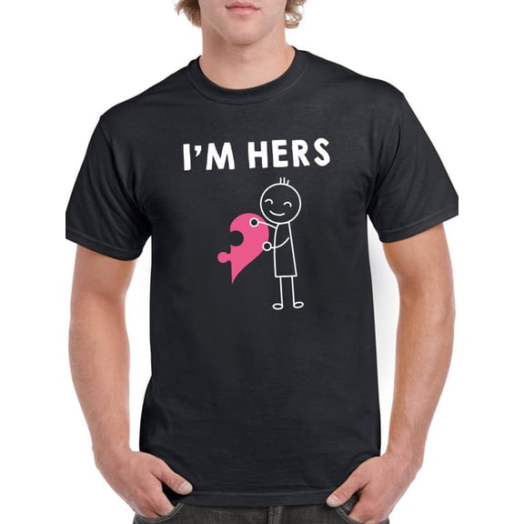 I'm Hers, Heart Puzzle T-Shirt Men -Smartprints Designs, Male Small
