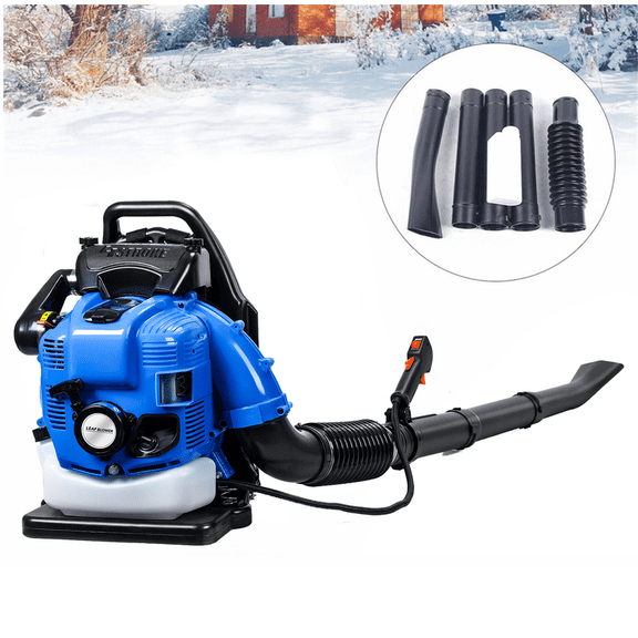 Floseru 75.6CC Backpack Gas Leaf Blower, 2 Stroke Gas Powered Backpack Blower with Fuel Tank, 900 CFM Air Volume 210 MPH Speed, Ideal for Lawn Care