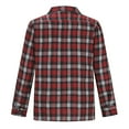 thumbnail image 4 of GA WEIHUA Fall Deals, Men's Plaid Shirts Regular Fit Long Sleeve Button Down Shirt for Men Basic Lightweight Collared Vintage Shirt Stretch Casual Buttin Up Top T Shirt(Red,XXXL), 4 of 5