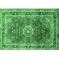 thumbnail image 1 of Ahgly Company Indoor Rectangle Medallion Emerald Green Traditional Area Rugs, 7' x 9', 1 of 4