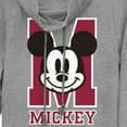 thumbnail image 2 of Junior's Mickey & Friends M Collegiate Mickey Logo Cowl Neck Sweatshirt Gray Heather X Small, 2 of 4