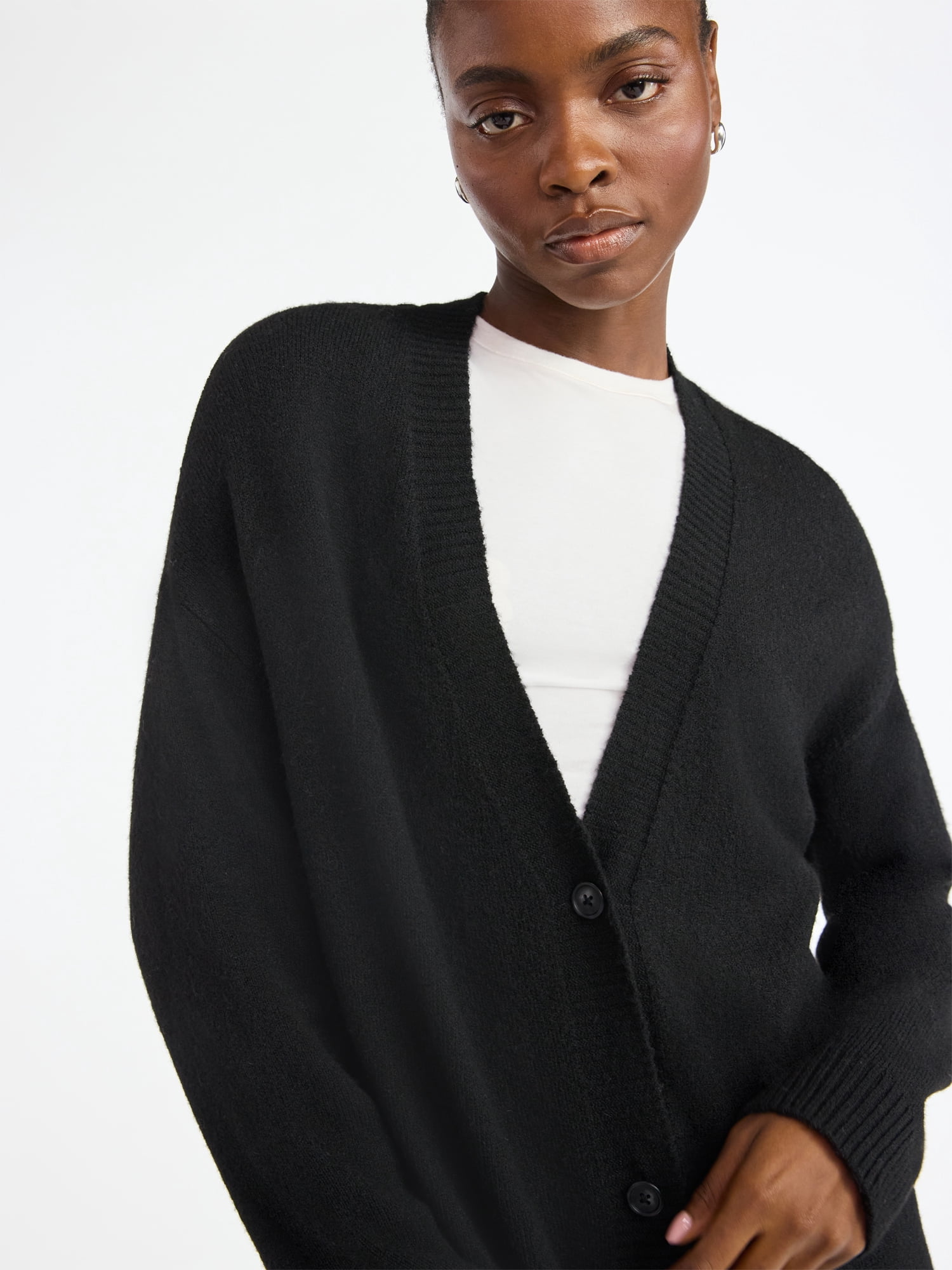 Scoop Women's and Women's Plus Button Front Maxi Cardigan Sweater, Midweight, Sizes, XS-4X