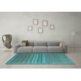 thumbnail image 3 of Ahgly Company Indoor Round Abstract Light Blue Modern Area Rugs, 7' Round, 3 of 4