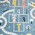 thumbnail image 5 of Lanpei Kids Play Mat Hopscotch Area Rug Car Rug 5x8Ft Extra Large Hopscotch Rug for Kids Boys Bedroom Classroom Carpet Educational Learning Children Rug Preschool Boys Shower Gift, Blue, 5 of 7