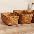 thumbnail image 3 of WRITWAA 2pcs Narrow Wicker Storage Baskets Seagrass Rectangular Bins Handmade for Home Decor Shelves, 3 of 7