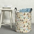 thumbnail image 6 of Sikiie books Print Round Dirty Clothes Basket, Waterproof Standing Foldable Storage Basket, for Laundry Room, Bedroom, Bathroom Storage-Medium, 6 of 6