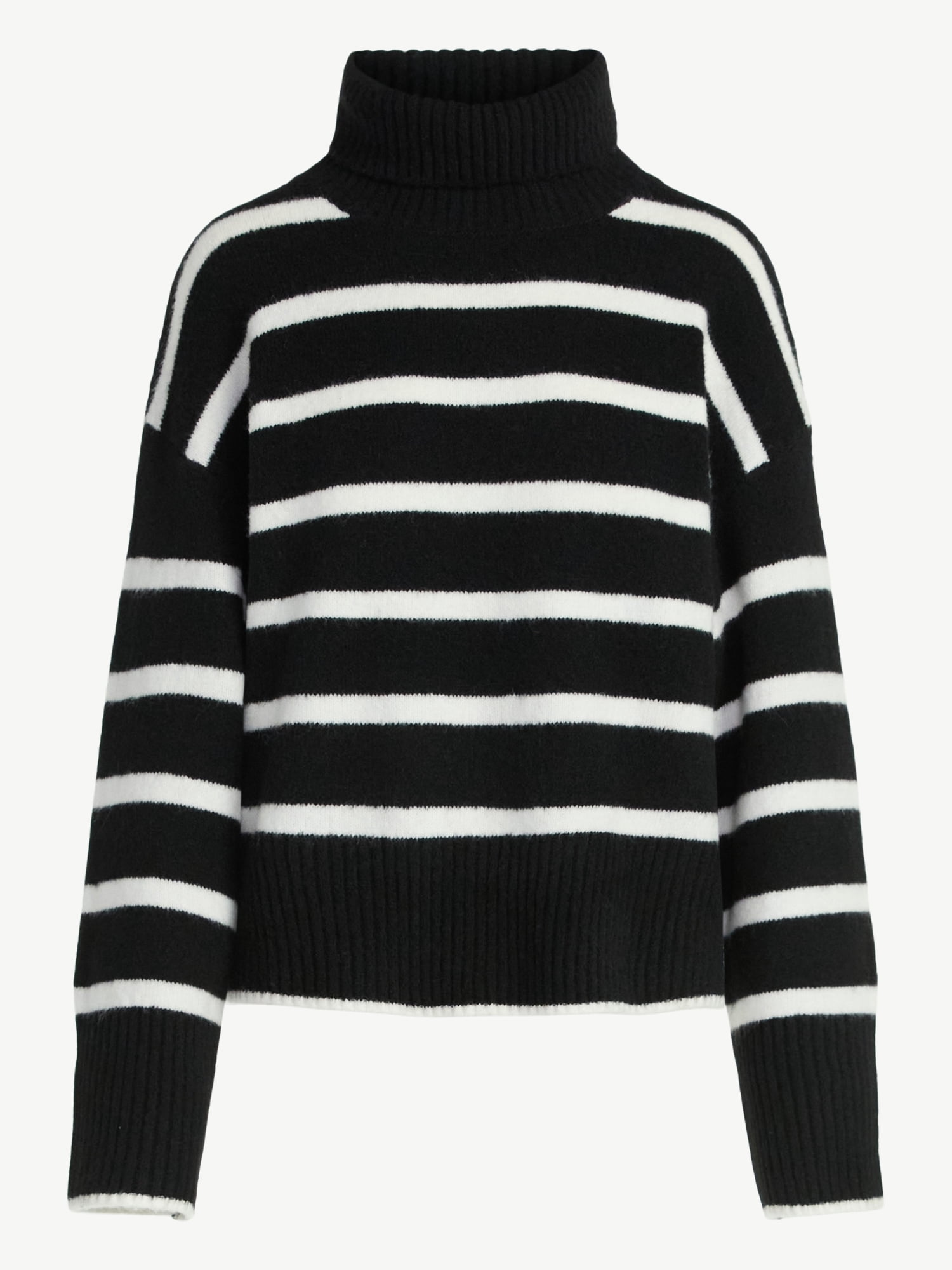 Time and Tru Women's Chunky Turtleneck Pullover Sweater with Long Sleeves, Mid-weight, Sizes XS-XXXL