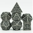 thumbnail image 1 of GFDYREE Ensemble de dés en Métal Style Steampunk 7 dés Polyédriques Ensemble de dés D&D pour Donjons et Dragons Jeu de Rôle et Enseignement des Maths (Argent), 1 of 6