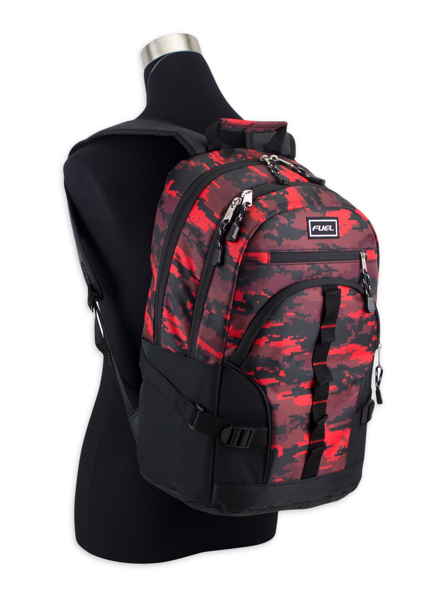 Fuel Unisex Multipocket Dynamic Active Backpack, Red Camoflauge