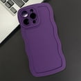 thumbnail image 4 of Case for iPhone 15 Plus Case, Wave Curly Frame Design for Women Girls, Cute Wavy Phone Case, Soft TPU SLiquid Silicone Camera Protection Phone Cover for iPhone 15 Plus, Dark Purple, 4 of 12