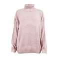 thumbnail image 2 of Delayuji Pullover Sweater for Women Solid Casual Long Knitted Sleeve Off The Sweater Shoulder Pullover Sweater Pink 6Xl, 2 of 4