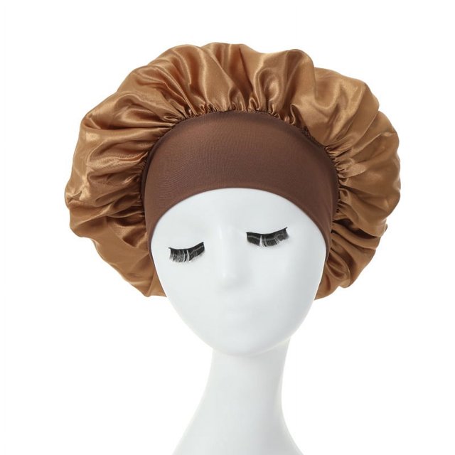 Gorros de pelo para dormir de noche para mujer, gorro sedoso de satén de doble capa, cubierta ajustable para la cabeza, gorro de ducha para cabello rizado, accesorios de peinado