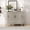 Champagne, variant on Modern Curved Sideboard 47.2-Inch Decorative Storage Cabinet Wooden Console Table Coffee Bar Cabinet with 4 Doors and Adjustable Interior Shelves for Living Room