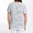 thumbnail image 6 of Elsie & Zoey Joelle XL Blue Short Sleeve Button Up Floral Blouse for Women, 6 of 7