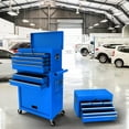 Blue Mobile Rolling Tool Chest, 8 Drawers, Detachable Toolbox, Locking